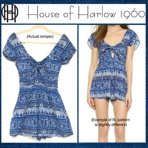 ⚡️sale⚡️House of Harlow 1960 blue and Ivory romper